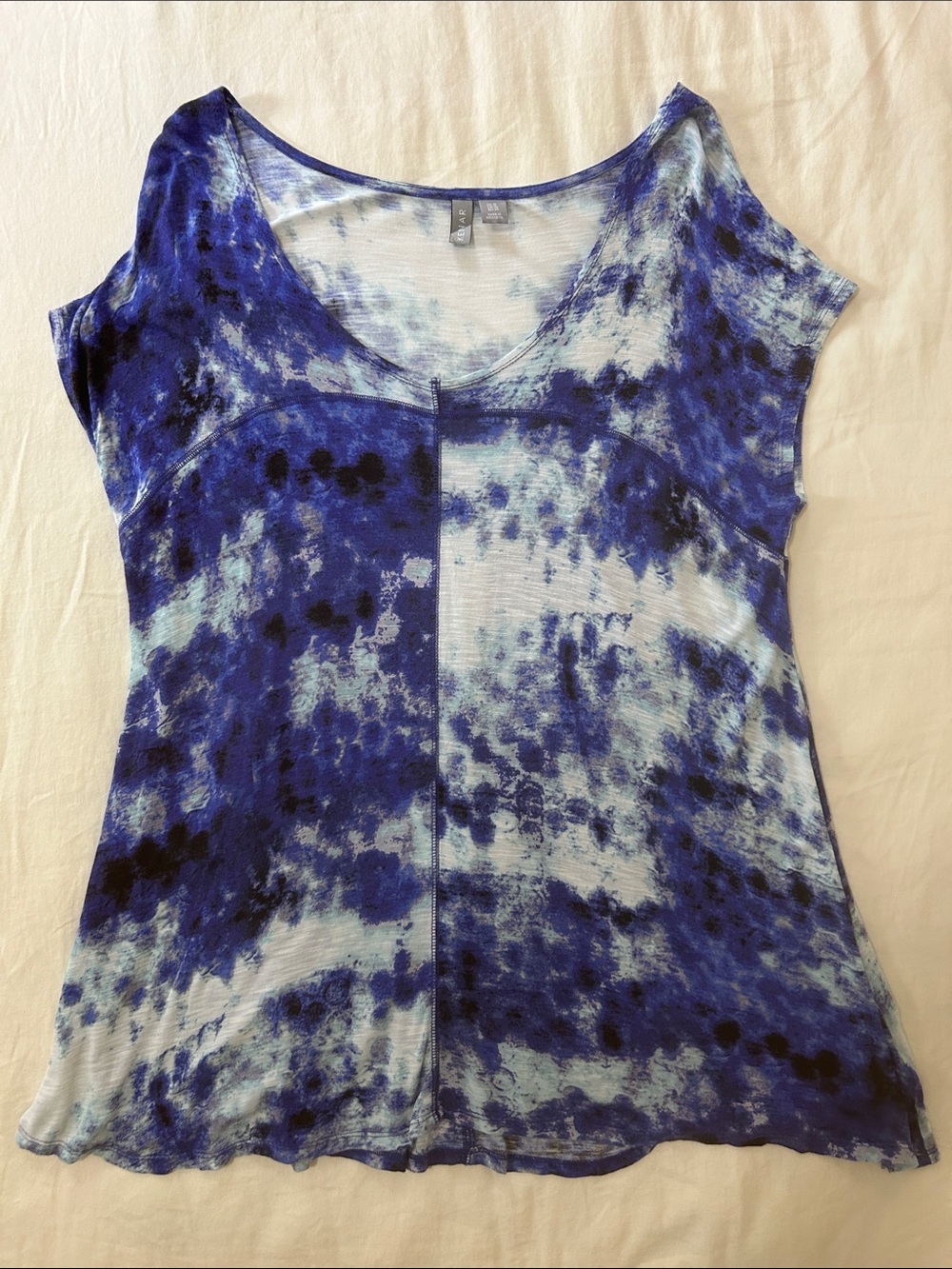 Kenar Blue Tie Dye Sleeveless Tunic Top Womens Sz 1X